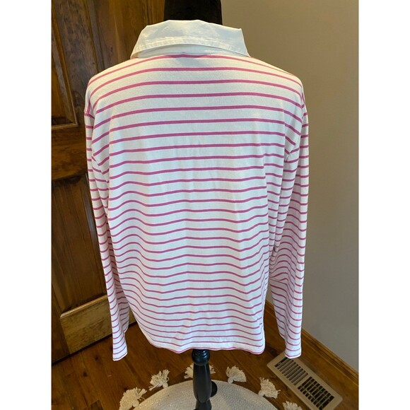 J. Crew Womens Cream & Pink Collared Long Sleeved Plus Size XL Pullover J.Crew - Picture 5 of 8